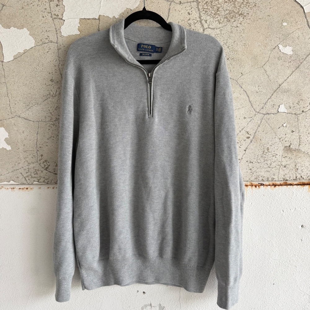 Polo Ralph Lauren Sweater Quarter Zip Pullover Men XXL Pima Cotton Mock Neck Top